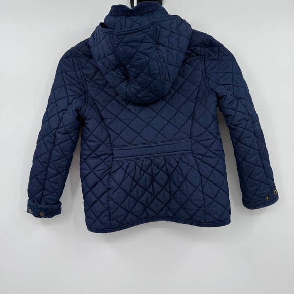 Polo Ralph Lauren Jacket Child Size 6X Blue Hooded Diamond Quilted Corduroy Trim - Picture 7 of 16